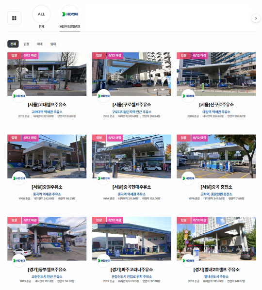 현대엔지니어링과 부동산플래닛이  매각 주관을 맡은 HD현대오일뱅크 보유 자산 [부동산플래닛 제공]